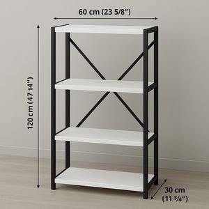 Estantería de madera Cuerpo de metal Muebles para el hogar versátiles para oficina Sala de estar Cocina Estudiante Dormitorio Apartamento Comedor Almacenamiento - Product Image 1