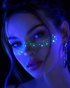 24 Pièces de Patchs de <span class=keywords><strong>Tatouage</strong></span> Temporaire pour le Visage, Écologiques, Holographiques, Multichromes, Pailletés, en Forme de Cœur et d'Étoile, Imperméables, pour le Maquillage Féminin - Product Image 5