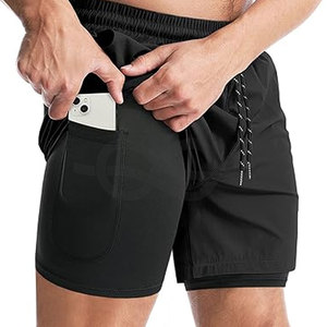 Short athlétique haute Performance pour hommes poches ceinture élastique tissu à séchage rapide vêtements de sport vêtements de sport vêtements de plage sorties - Product Image 1