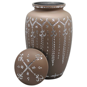 Urnes funéraires en fonte d'aluminium en métal de qualité supérieure avec design taillé en diamant avec couvercle Conteneur commémoratif de style moderne Urnes pour cendres humaines - Product Image 1