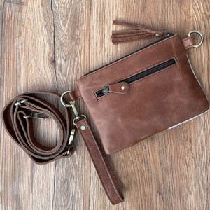 Mini bolso cruzado de mano de cuero con herramientas occidentales para mujer, bolso con borlas de herramientas de toro de cuero genuino, bolsos florales de piel de vaca - Product Image 5