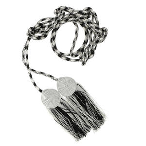 Cincture de sacerdote de plata negra con nudo plano Cordón de borla de clero de sacerdote hecho a medida Pakistán - Product Image 1