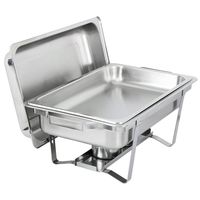 Plat à chafing en acier inoxydable de haute qualité avec finition polie miroir pour les configurations de buffet professionnelles