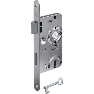 Cerradura de Embutir para Puerta Interior DIN, Izquierda, Plateada, Redondeada, Clase 1, Plástico BKS, 215 BB, 20/55/72/8mm, Piezas para Llave - Product Image 1