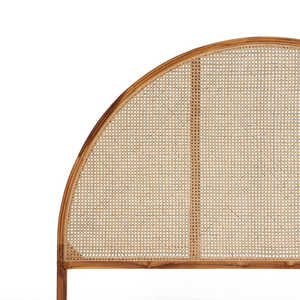 Cabecero de marco de madera maciza de teca con diseño moderno de ratán tejido para uso en dormitorio interior Material de alta calidad - Product Image 4