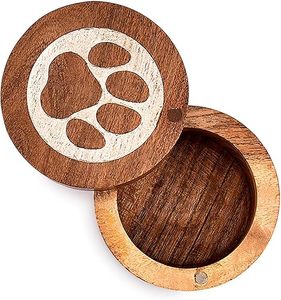 Acacia Wood Pet <b>Urns</b> for Ashes | Bulk Memorial Keepsake Box with White Paw Print Design for Dogs & <b>Cats</b> Cremation Ash Storage - Product Image 2