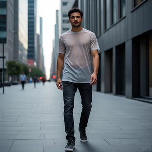 T-shirts en maille transparente pour hommes T-shirts habillés sexy transparents Chemises de nuit à manches longues Col roulé T-shirts en maille transparente pour hommes - Product Image 2