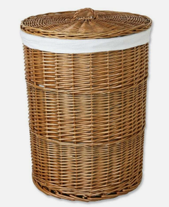 Panier à linge rustique en bambou artisanal et durable, couleur naturelle, pour l'organisation des vêtements et le rangement dans le salon/la penderie - Product Image 5