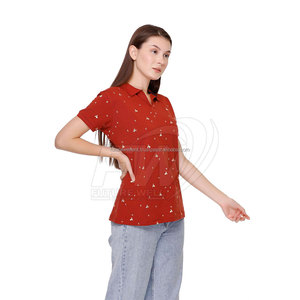 เสื้อยืดผู้หญิงคุณภาพสูง ผ้าแคนวาส ระบายอากาศได้ดี ทรงปกติ แขนสั้น สำหรับขายส่ง - Product Image 3