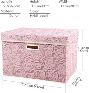 TH CB-040 Latest American Large Collapsible Storage <b>Bin</b> Lid Fabric Decorative Corrugated Board Carton Matt Lamination Embossing - Product Image 6