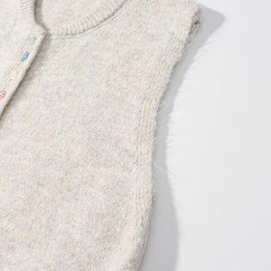 New Arrivals Women's Winter <b>Long</b> Sleeve Pullover Knitted Sweater with Front Logo 100% Cotton Breathable - Product Image 4