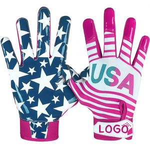 Gants de football américain de haute qualité 2025, conçus sur mesure, respirants, confortables, avec fermeture auto-agrippante sur la paume, en cuir PU pour - Product Image 3