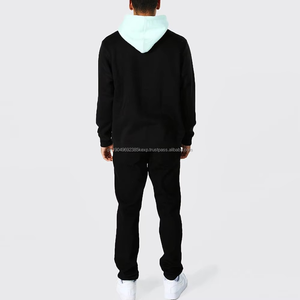 Sudaderas con Capucha para Hombre, Básicas, de Algodón Mezclado, Transpirables, Lisas, Teñidas, Esenciales para Invierno, Bloques de Color de 2 Tonos, Cuello con Capucha, Logotipo Personalizado - Product Image 2