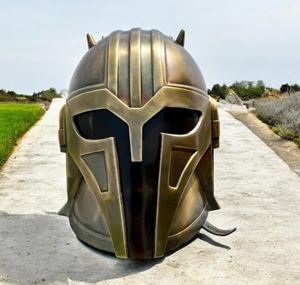 Handmade Brass Antique Medieval <b>Mandalorian</b> Helmet Costume <b>Cosplay</b> Greek Sparta Ancient Roman Corinthian Steel - Product Image 1
