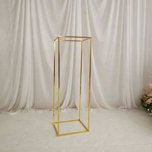 Support floral en métal pour mariage avec cadre carré pour événement, fête, banquet, table, scène d'hôtel, décoration de centre de table, utilisation de présentoir - Product Image 5