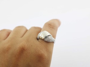925 Sterling Silver Diamond with Enamel Handmade <b>Engagement</b> Wedding <b>Ring</b> For Women - Product Image 5