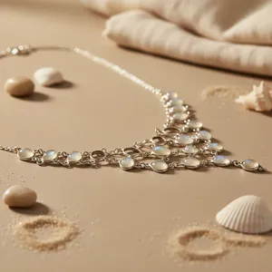 Collier en argent 925 avec nacre pour femmes, bijoux de mode avec un éclat éblouissant - Product Image 2