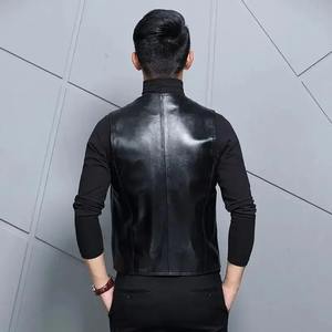 Gilet en peau de mouton véritable pour hommes nouveau pour le printemps automne hiver col en v décontracté sans manches coupe-vent respirant manteaux hommes réel - Product Image 2