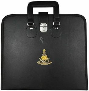 Past Master Blue Lodge California Regulation Apron - Blue & <b>Silver</b> Hand Embroidery Bullion With Pillars - Product Image 4
