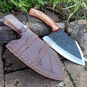 Cuchillo de Cocina Tipo Cleaver de Acero al Carbono de 10 Pulgadas Hecho a Mano con Funda de Cuero Única, Mango Hermoso y Personalizable - Product Image 4