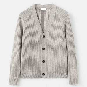 Nouveau cardigan en laine 100% respirant, coupe classique, avec logo frontal, chaud pour l'hiver, en vente - Product Image 1