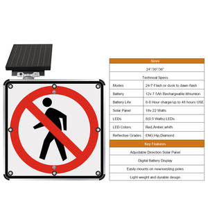 Ventes directes d'usine avertissement de trafic en aluminium résistant aux intempéries LED solaire réfléchissante pas de panneau de passage pour piétons - Product Image 3
