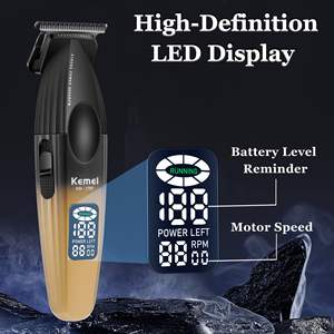 Tondeuse à cheveux sans fil avec écran LED, 9000 tr/min, tondeuse professionnelle, batterie 2000 mAh, lame en T avec revêtement DLC pour le soin de la barbe - Product Image 6