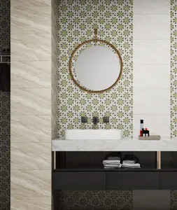 Made in India latest design with wide range available white and gold tiles for bathroom wall and floor for building materials