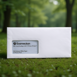 Sobres Largos DIN Soennecken 220 x 110 mm, 75 g/m², Papel Blanco Autoadhesivo, 25 Unidades por Paquete - Product Image 3
