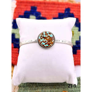 Southwest Handmade No.8 Fashion <b>Cuff</b> <b>Bracelet</b> Turquoise & Sterling <b>Silver</b> Elegant & Stylish - Product Image 3