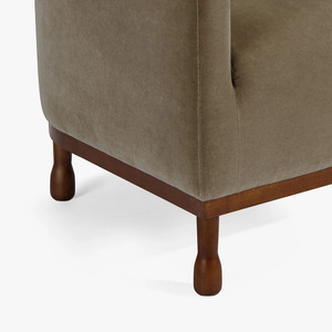 Sillón Moderno Tapizado en Tela con Patas de Madera, Asiento Decorativo para Sala de Estar u Hotel - Product Image 4