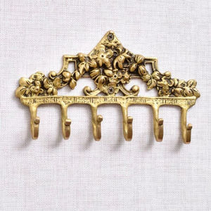 Último diseño en forma de hoja Metal dorado pulido decoración ganchos montados en la pared Vintage nuevo elegante almacenamiento en el hogar ganchos de pared - Product Image 3