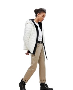 Chaqueta de Plumón Larga para Hombre, Color Sólido, con Capucha, Chaqueta Acolchada, Plumón Blanco, Abrigo Cortavientos para Exteriores - Product Image 1