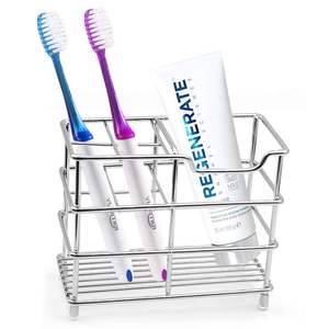 Porte-brosse à dents en métal décoratif avec un design moderne pour l'affichage sur le comptoir de la salle de bain - Product Image 3