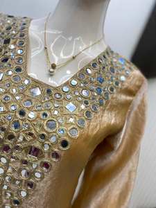 PAIRE DE PLAZZO EXCLUSIVE SALWAR KAMEEZ avec TISSU DE TRAVAIL MIROIR et BRODERIE FENDY REVERSIBLE CASUAL PARTY WEAR - Product Image 5