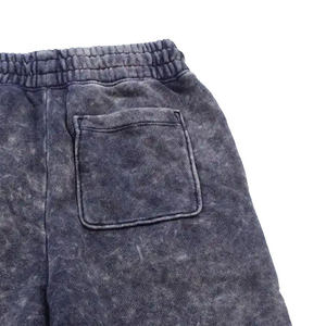 Shorts en molleton délavé de haute qualité pour hommes avec coupe de course 100% coton doux Shorts de détente streetwear d'été - Product Image 5