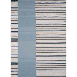 พรมขนสัตว์ทอมือสีน้ำเงิน Indusbar ADWL-19 ลายทางสี่เหลี่ยมผืนผ้า ขนาด 9x12 ฟุต สำหรับห้องนั่งเล่น ห้องโถง ทางเข้าบ้าน ของใหม่ - Product Image 1