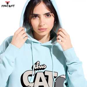 2025 décontracté streetwear goutte épaule chiffres respirant écologique sweats à capuche tricoté femmes imprimé sweats à capuche à vendre - Product Image 6