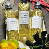 Huile de croissance capillaire artisanale à base de plantes, végane, à l'olive, au jojoba, au ricin, au romarin, à l'avocat et à la menthe poivrée pour hommes
