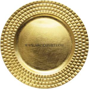 Recién llegado, mesa decorativa para bodas y resorts, placa de cargador, mesa de comedor de latón puro para el hogar, placa de cargador para servir alimentos, precio bajo - Product Image 2