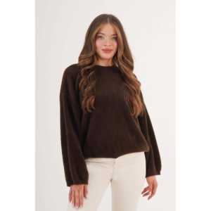 Suéter Holgado y Esponjoso Color Café para Mujer, Venta al Por Mayor - Product Image 4