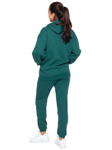 Vente en gros Sweat à capuche décontracté doublé en coton tissé épais pour femmes avec logo sur le devant et fibre de bambou - Product Image 6