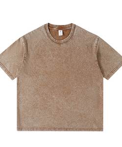 Camisetas de Punto con Estampado Lavado Ácido al por Mayor Directo de Fábrica, Alta Calidad 2024, Talla Grande, Logotipo Personalizado, 100% Algodón para Hombre - Product Image 1