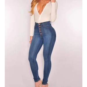 Pantalons pour femmes délavés et ajustés personnalisés 2025 Pantalon crayon élégant de qualité supérieure Pantalon en denim 100% coton Nouveau design - Product Image 4