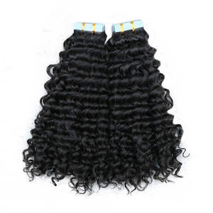 Extensions à bandes adhésives Premium 1B Noir Naturel 8 pouces Ondulées Profondes, 100% Cheveux Humains Vierges Bruts Vietnamiens en Trame - Product Image 1