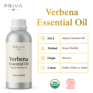 Organic Verbena Essential Oil Bulk Ecocert MA Wholesale Respiratory <b>Calming</b> Pain Relief Smooth Cosmetic Grade - Product Image 2