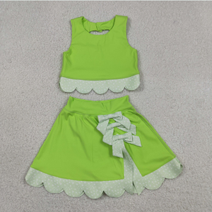 Conjuntos de Ropa Deportiva para Bebés Niñas, Chaleco sin Mangas con Lazos, Falda, Pantalones Cortos, Ropa de Yoga - Product Image 5