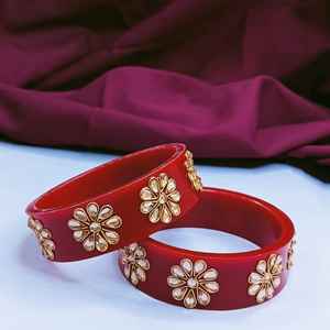 Bijoux de mariage indien acrylique bracelet traditionnel indien fabricant de gros bijoux cristal Kundan mariée indien bracelet ensemble - Product Image 2