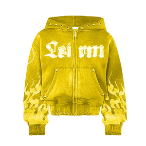 Sweat à capuche zippé surdimensionné en molleton d'hiver le plus vendu avec fermeture à glissière brodée et applique de patch pour femme - Product Image 6