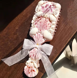 Luxury Handmade Shell Hair <b>Brush</b> with Real Seashells and Pearls for Decorative Gift Use Vietnam Origin - Product Image 2